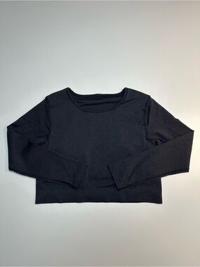 Lululemon Ebb to Street Long Sleeve Ribbed Crop Top Black